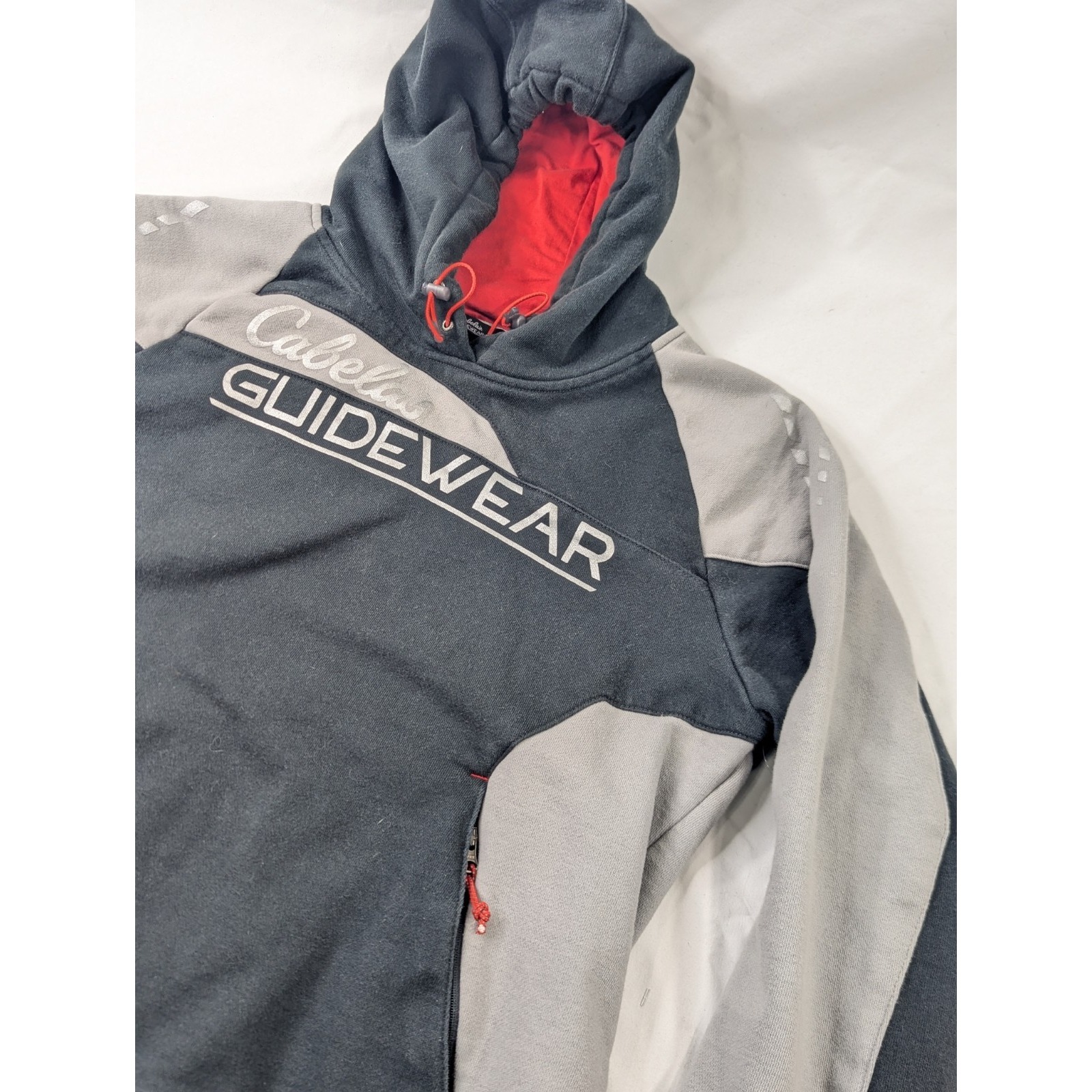 Cabella Guidewear Storm Collection Mens Black And Silver Hoodie Medium